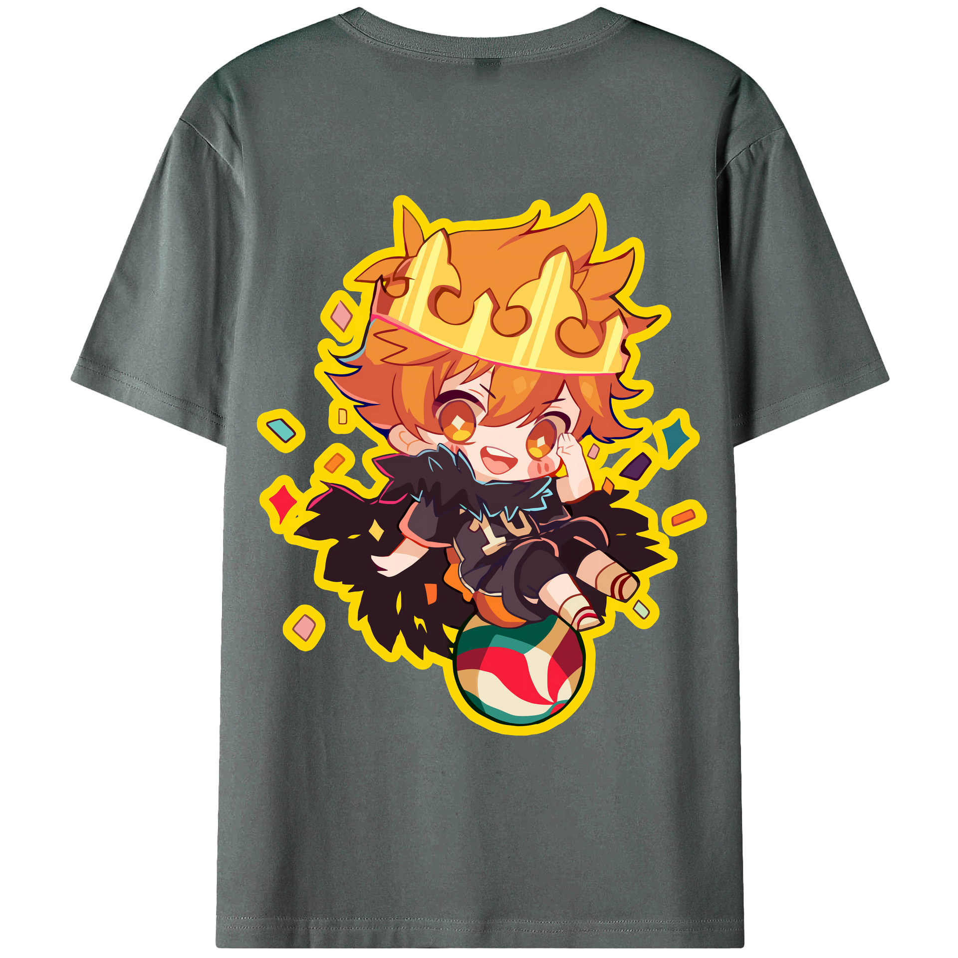 （画像用） ハイキュー!! Haikyu!! 綿100％ メンズ半袖Tシャツ（バックプリント） 通気性